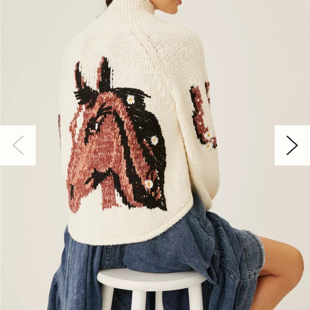 Anthropologie Horse Utility Sweater Jacket
